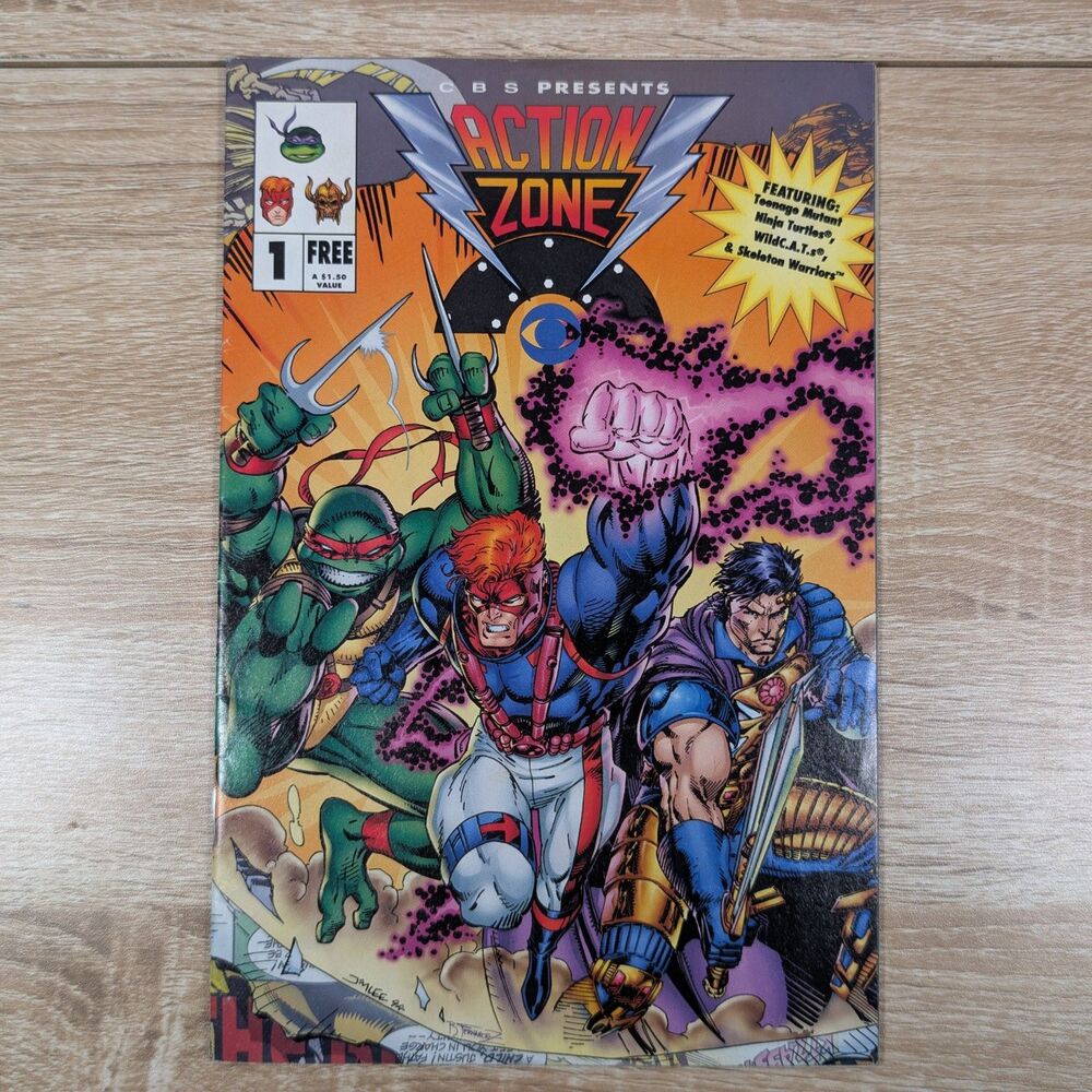 Action Zone #1 1994 CBS Promo Comic TMNT WildC.A.T.s Skeleton Warriors